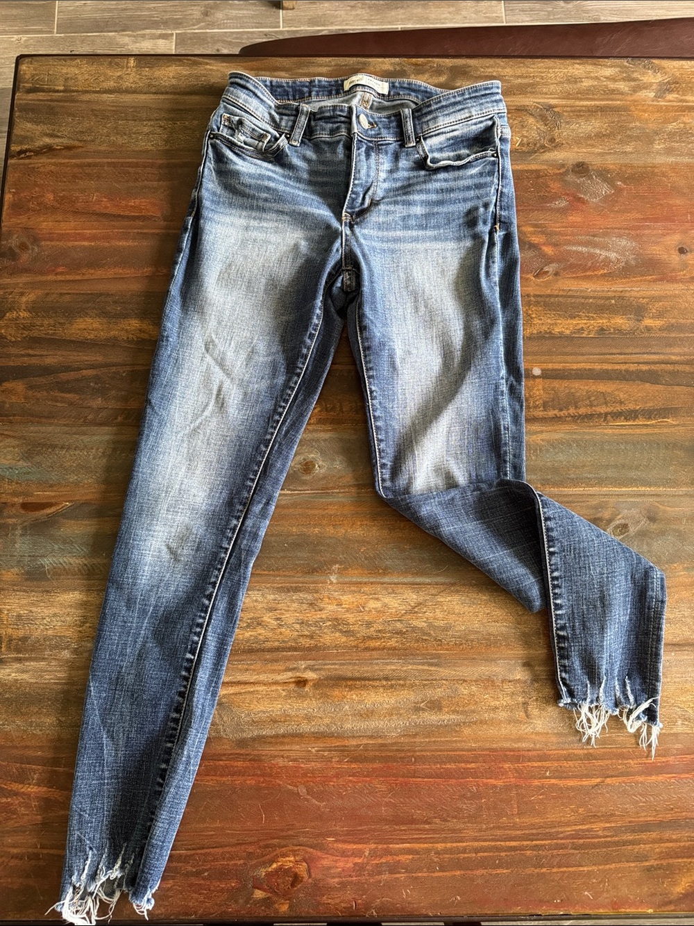 Women’s Faded BKE Payton Skinny Ankle Jeans with Frayed Shark-bite Hem